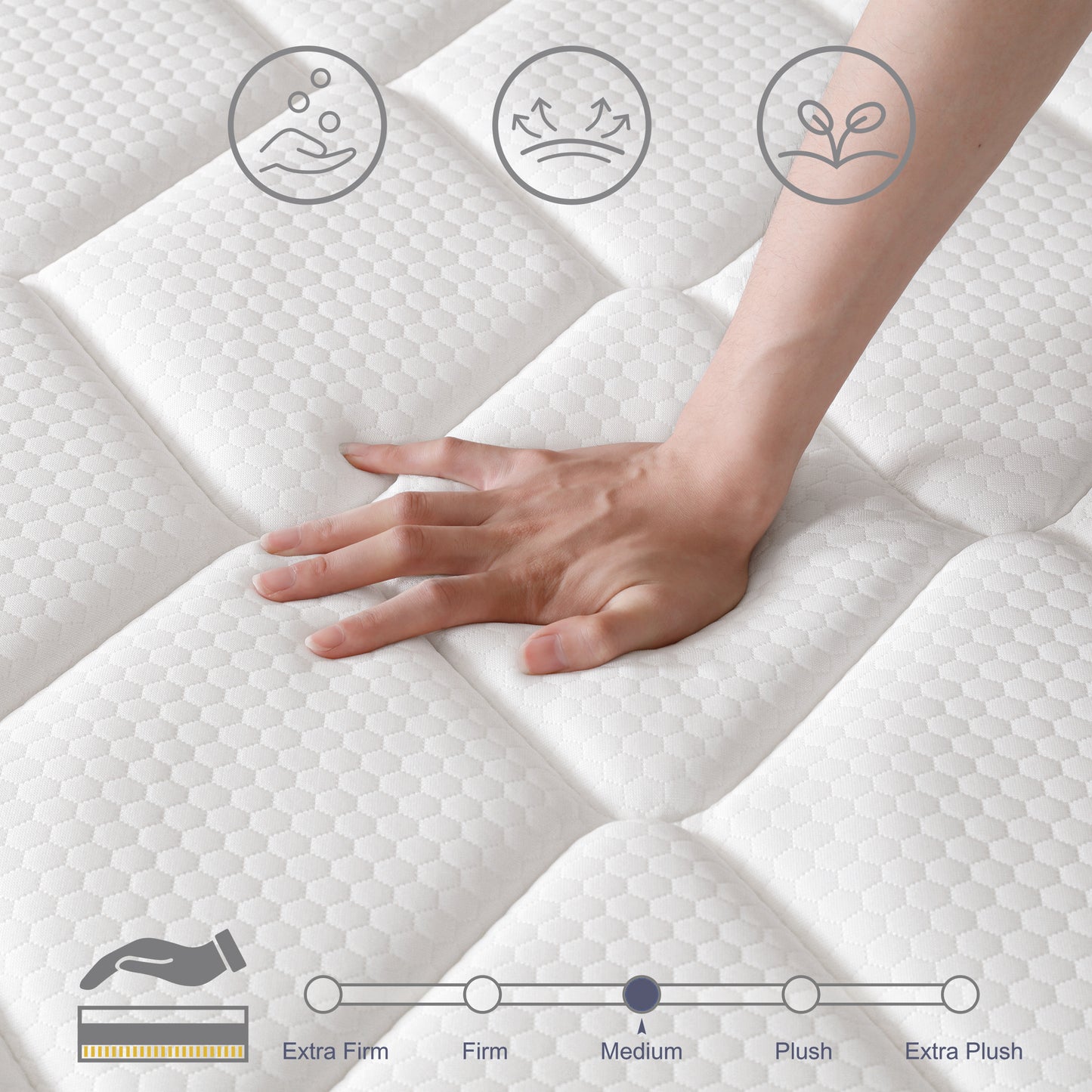 DreamEase Medium-Firm Gel Infused Cooling Memory Foam Hybrid Mattress, Perfect for Deep Sleep