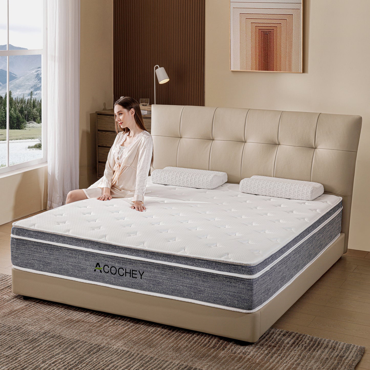 Full Mattress in a Box,10 Inch Full Mattresses,Gel Memory Foam Medium Firm Grey Hyrid Mattress,Quality Comfort and Adaptive Support Breathable Cooling Full Mattress