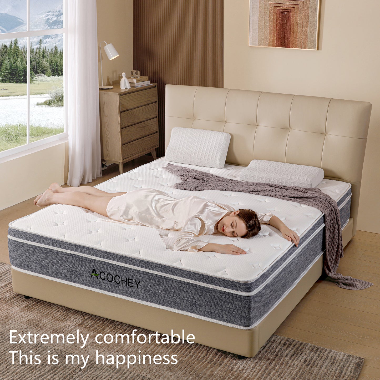 Full Mattress in a Box,10 Inch Full Mattresses,Gel Memory Foam Medium Firm Grey Hyrid Mattress,Quality Comfort and Adaptive Support Breathable Cooling Full Mattress