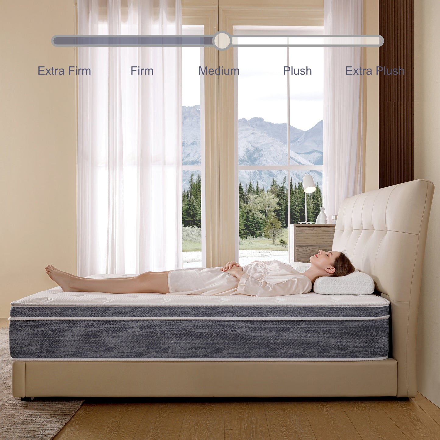 Full Mattress in a Box,10 Inch Full Mattresses,Gel Memory Foam Medium Firm Grey Hyrid Mattress,Quality Comfort and Adaptive Support Breathable Cooling Full Mattress