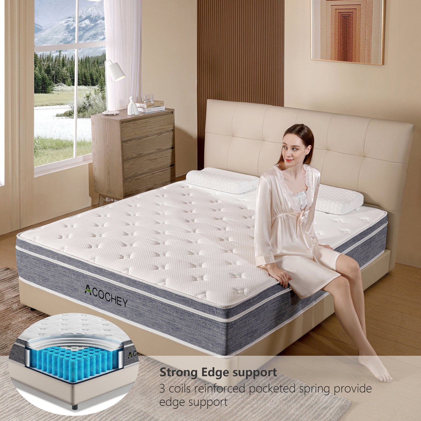 Full Mattress in a Box,10 Inch Full Mattresses,Gel Memory Foam Medium Firm Grey Hyrid Mattress,Quality Comfort and Adaptive Support Breathable Cooling Full Mattress