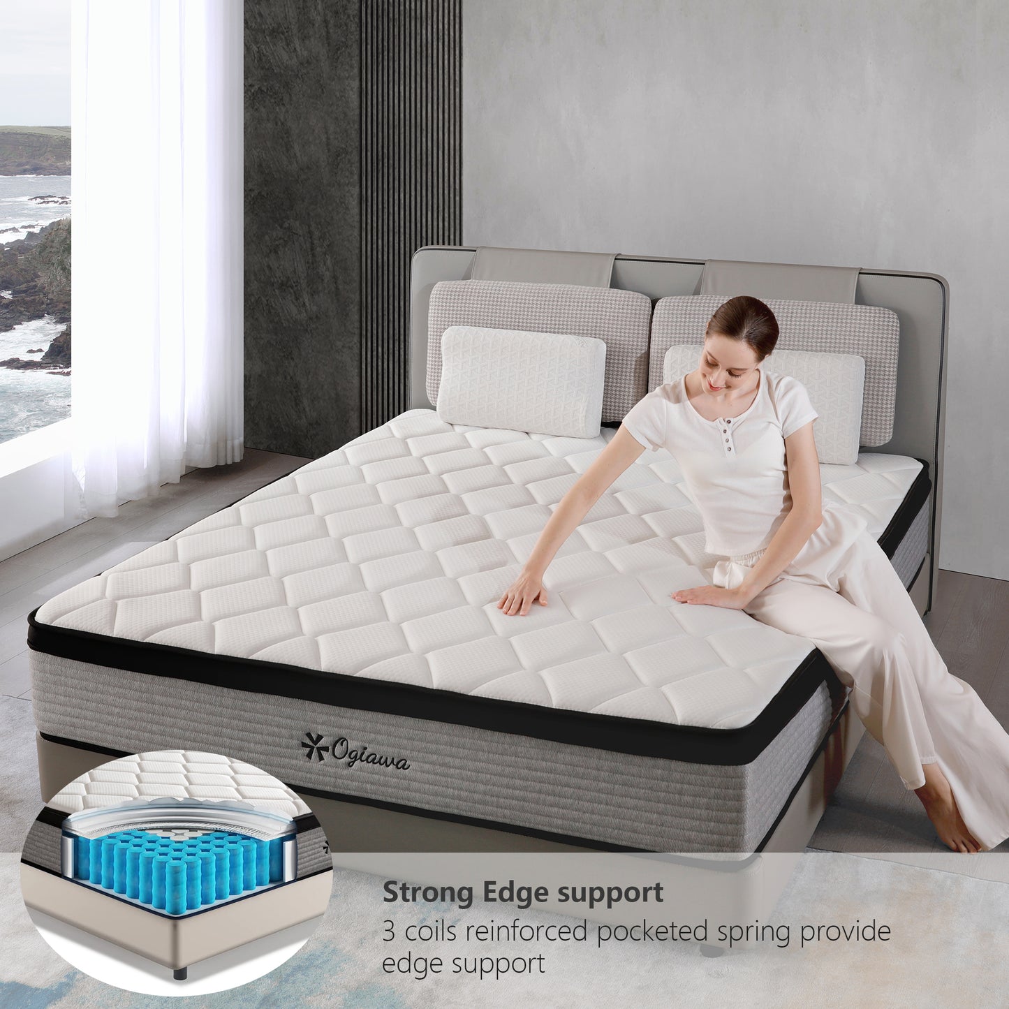 DreamEase Medium-Firm Gel Infused Cooling Memory Foam Hybrid Mattress, Perfect for Deep Sleep